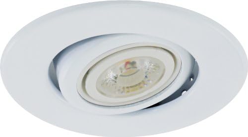 Liteline RC402C18R-LED-PW-FW-FWH All-in-One LED 4 אינץ 'משולבת שקועה עם דיור שיפוץ, מנורת Par20 של 8W LED, גימבל, לבן שטוח,