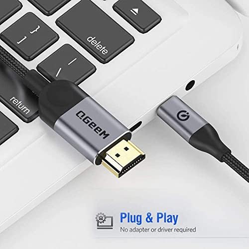 QGEEM USB C ל- HDMI מתאם כבלים 4K, USB סוג C ל- HDMI כבל רעם 3 תואם ל- MacBook Pro 2017-2020 iPad Pro, Samsung