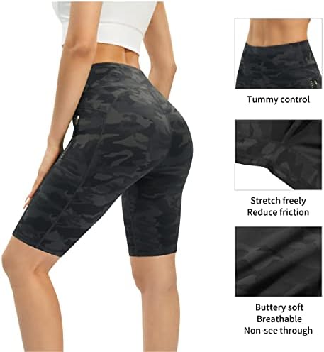 מכנסי יוגה אופנוענים לנשים עם כיסי רוכסן בקרת בטן גבוהה מותן מכנסי ריצה אימון אתלטי