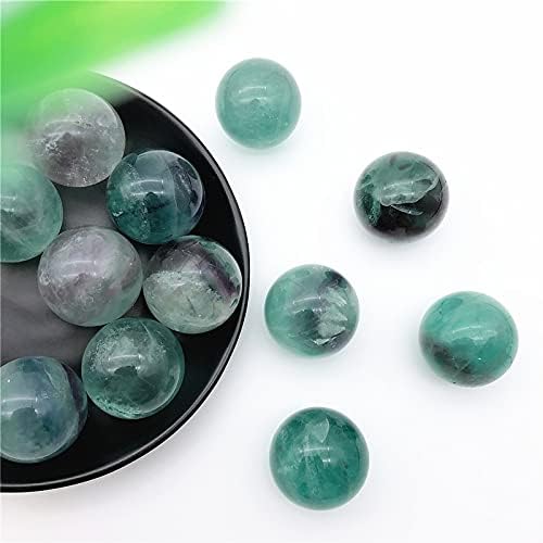 Shitou2231 1 pcs טבעי סגול ירוק פלואוריט קוורץ קריסטלים כדור כדור אבני חן רייקי ריפוי DIY מתנה אבנים טבעיות ומינרלים