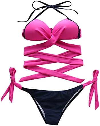 2 PCS Bikini Sets Sets Halter Tie Side Side Vintage Retro Beach Tank Bikini Set Twist Cross Beath Bears בגדי ים