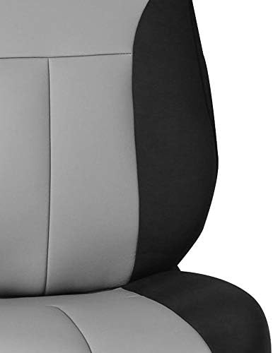 כיסויי מושב מכונית קבוצתית של FH סט קדמי ניאופרן אפור - כיסוי מושב לרכב למושבים אחוריים נמוכים עם משענת ראש