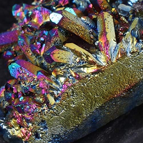 Sewacc Rhinestone Decor Rainbow Aura Aura Titanium Crystal Crystal Cluster Lungual Crystal Crystal Cluster Drusy Geode