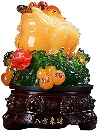 Alremo Huangxing - פנג שואי פסל קישוט קישודים פסל פיסול פסלי פסלון משרדים ביתי, מיטב חנוכת הבית מתנה ברכה, צהוב