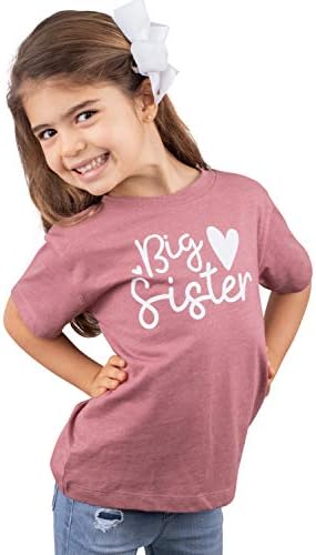 חברת ALLA COLE חברת אחות גדולה הכרזת חולצת טריקו לילדה פעוטות- חולצת אחות גדולה של כותנה יוקרה