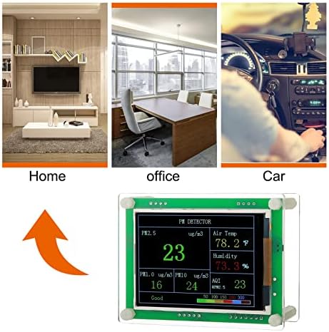 Hotkrem Air Monitor Monitor PM2.5 PM10 PM1.0 גלאי ערכת בדיקת איכות אוויר מקורה למכוניות, בית, משרד, מלון וכו '