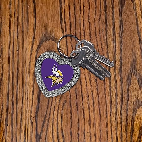 RICO Industries NFL מפקדי וושינגטון Bling Bling Heart Key שרשרת ריינסטון Heart Heart, 3.5 x1.5