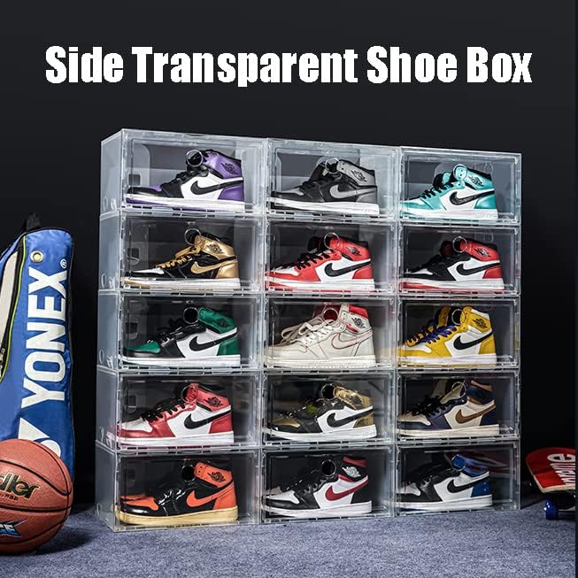 בית מוקירן 24 קופסאות אחסון נעליים, קופסאות נעליים, קופסת נעליים צלול פלסטי