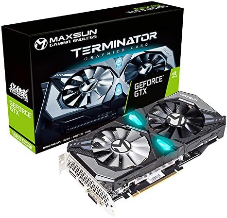 Maxsun Geforce GTX 1660 Super Terminator מחשב וידאו גרפי כרטיס גרפי GPU למחשב משחק עם 6GB GDDR6, יציאת תצוגה, HDMI, DVI,
