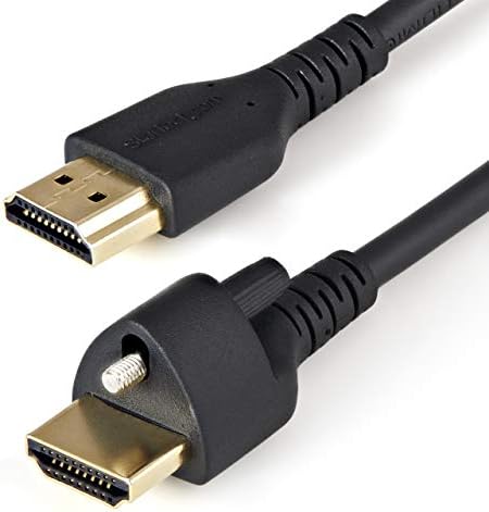 Startech.com כבל HDMI 2M עם בורג נעילה - 4K 60Hz HDR - מהירות גבוהה HDMI 2.0 צג עם מחבר בורג נעילה לחיבור מאובטח