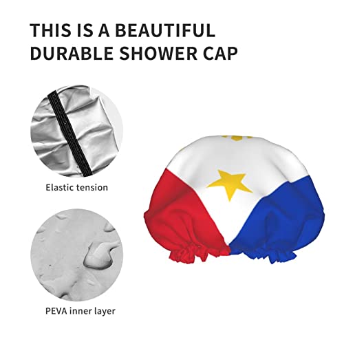 נשים לשימוש חוזר כובע שיער פיליפיני דגל פיליפיני שכבות כפולות גאות