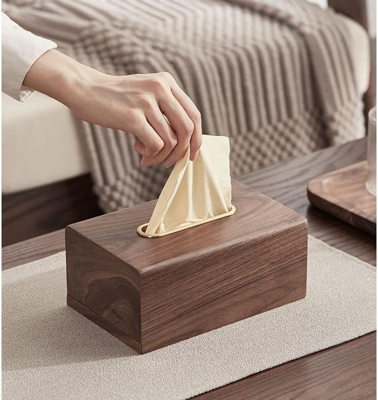SXNBH קופסת רקמות מעץ קישוט פליז סלון שולחן עבודה קופסת נייר קופסא קישוט לקישוט