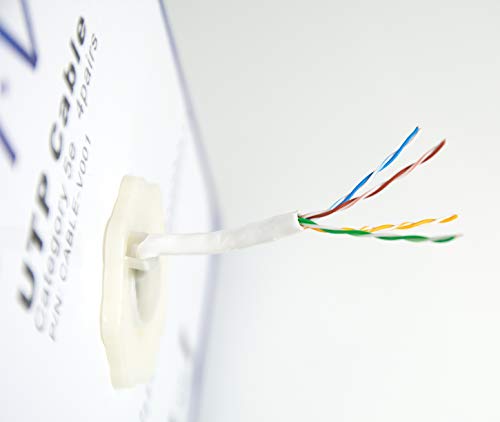 Vivo לבן 1,000ft Bulk Cat5e, כבל Ethernet CCA, 24 AWG, תיבת משיכה UTP, חוט CAT-5E, מקורה, התקנות רשת כבל-V001W