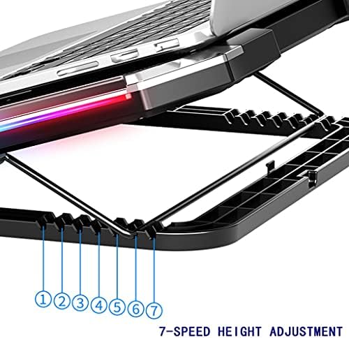FZZDP משחק נייד קירור שישה מסך LED מאוורר שני יציאת USB יציאת RGB תאורת קירור כרית קירור עמדת מחשב נייד 12-17 אינץ