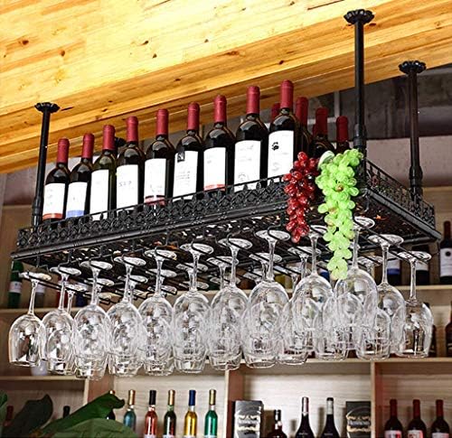 מתלה יין FOVKP, בר, מסעדה, תליה, מתלה זכוכית יין, מחזיק כוס יין תלויה ברזל, גביע גבעול גבעול מדף קישוט מדף תצוגה, 80 × 35