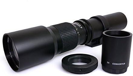 Opteka 500/1000 ממ עדשת טלפוטו מוגדרת מראש בהגדרה גבוהה עבור Nikon D5, D4S, D4, D3X, DF, D810, D800, D750, D610,