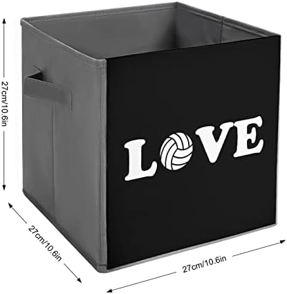 אהבה כדורעף אחסון מתקפל פחי קוביות מארגן ארגזי אחסון בדים טרנדיים מכניסים מגירות קובייה 11 אינץ '