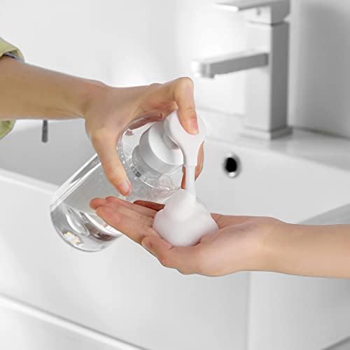 מקציף יוג'ולי מסגר סבון יד לבקבוק משאבת סבון מפלסטיק למילוי חוזר לסבון נוזלי, שמפו, שטיפת גוף, 4 חבילה