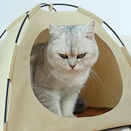 חתול אוהלי מתקפל כלב סגור קן נייד חתול בית לנשימה לחיות מחמד מערת מיטה עם כרית לגורים, גור, חיות מחמד קטנות
