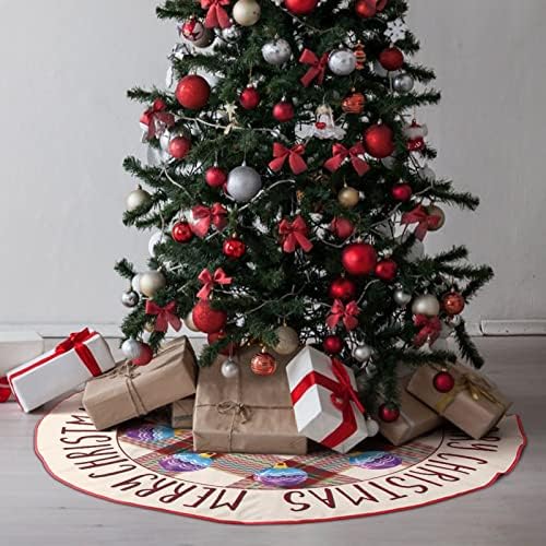 חצאית עץ חג המולד משובצת חג המולד, מחצלת עץ עץ חג המולד של 30 x30, חצאית עץ חג המולד לעץ עץ לחג המולד מקורה למסיבת