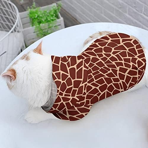 דפוס פרווה של ג'ירפה חתול חולצה מקשה אחת תחפושת כלבים אופנתית עם אביזרי חיית מחמד כובע