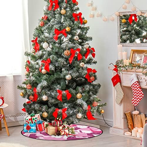 ViseSunny עץ חג מולד מחצלת בחתולי בסגנון צבאי מעמד עץ עץ מחצלת מגן רצפת סופג עץ עץ מחצלת מגש לחג ההודיה עונתי ליל