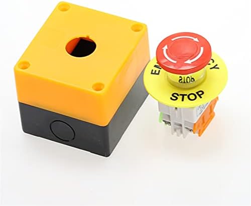 נונומו 1 pcs מעטפת סמן אדום לחצן כפתור כפתור DPST פטריות עצירה חירום כפתור AC 660V 10A NO+NC LAY37-11ZS