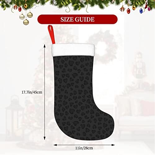 AABSTBFM דפוס נמר שחור גרבי חג המולד אח תלייה גרביים למשפחה לחג המולד לחג המולד עיצוב עונת החגים