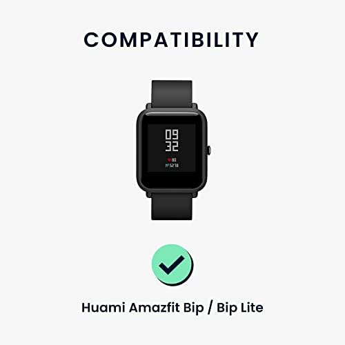 להקות שעון Kwmobile תואמות את Huami Amazfit Bip/Bip Lite - סט רצועות של 2 רצועת סיליקון חלופית - שחור/כחול כהה