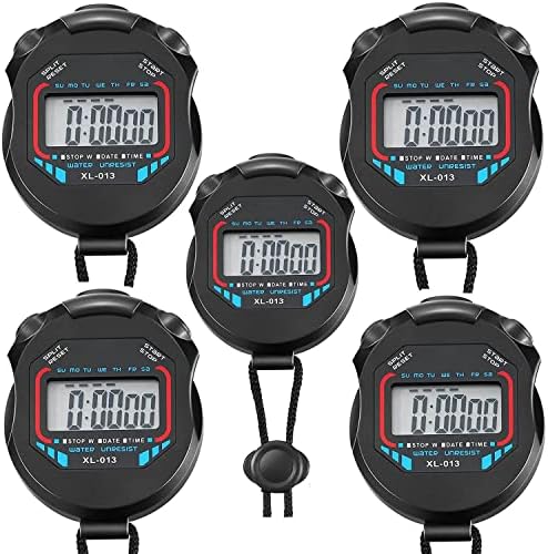 Fomatrade 3PCs/Lot Stopwatch אטום למים, טיימר שעון עצור דיגיטלי, שעון עצירה ספורט, טיימר מרווח עם תצוגה גדולה 3 יחידות