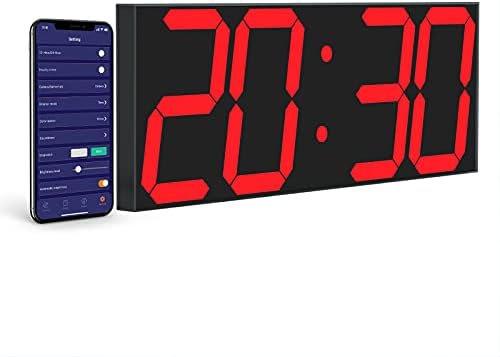 שעון קיר דיגיטלי של צ'קוסדה, שעון קיר LED עם מספרים של 6 אינץ