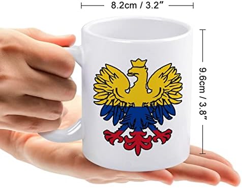 קולומביה דגל עם פולני נשר הדפסת ספל קפה כוס קרמיקה תה כוס מצחיק מתנה עם לוגו עיצוב עבור משרד בית נשים גברים-11 עוז לבן