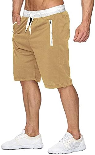 מכנסיים קצרים לגברים של Niuqi קלאסי קלאסי קלאסי מתאים לבלוק צבע חוף קיץ עם כיסי מותניים אלסטיים וכיסי רוכסן