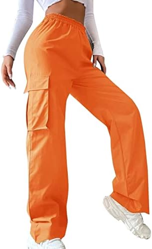 מכנסי מטען Zlovhe Khaki, מכנסי מטען רחבים נשים מכנסיים וינטג 'עם כיסים מכנסי רגל רחבים מכנסיים ארוכים מכנסיים מכנסיים