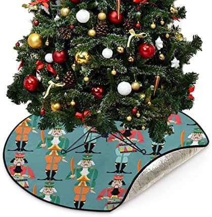 מפצח האגוזים של Cupada חרב תוף מחצלות עץ חג המולד חצאית עץ אטום למים, חג מולד חג מולד עץ עץ עץ מגש מחצלת כרית מגן רצפה לקישוט