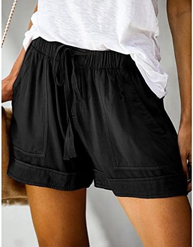 מכנסיים קצרים של Neferlife לנשים מכנסי קיץ מזדמנים קצרים מוצקים רופפים רופפים נוח נוחית מכנסיים קצרים מותניים גבוהים עם