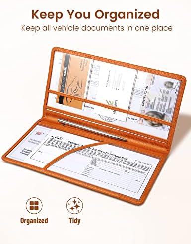 רישום רכב ברכב ומחזיק ביטוח, בעל רישום מסמכים של מכונית עור PU וכרטיסי ביטוח לכרטיסים, מסמך חיוני, רישיון נהיגה