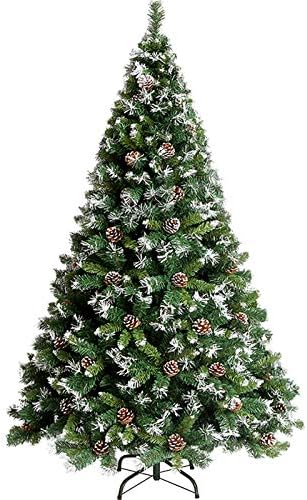 Dulplay 9.8ft Premium Spruce Artificial Artificial עץ חג המולד, עם PineCone ו- Snow ידידותיות לסביבה עצים מעוטרים