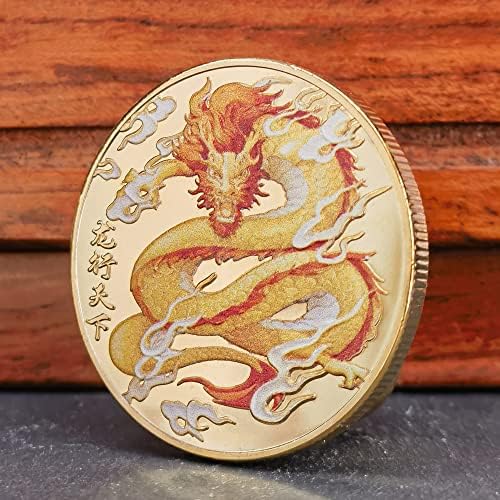 סיני לונג זהב מזל מטבע לוטו כרטיס גרדן כלי-1.57 סנטימטרים קוטר-אידיאלי עבור מזל טוב & מגבר; שגשוג
