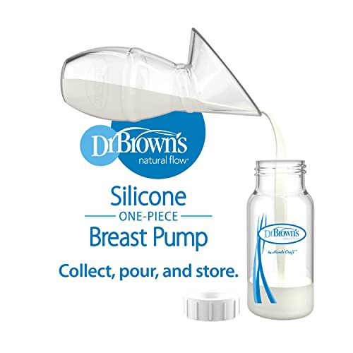 משאבת חלב סיליקון מקשה אחת של ד ר בראון לוכד חלב אם ותיק נסיעות, אפשרויות נגד קוליק 4 אונקיות + בקבוק תינוק,