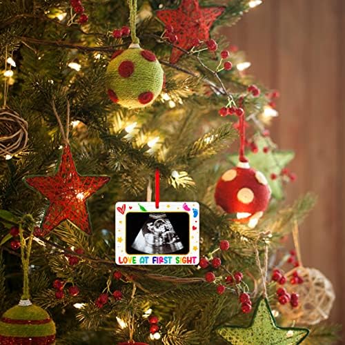 מסגרת תמונה של סונוגרמה של סונוגרמה בהריון קישוטים לחג המולד 2023 קישוט מסגרת צילום אולטראסאונד, קישוטי הכרזת הריון למתנות