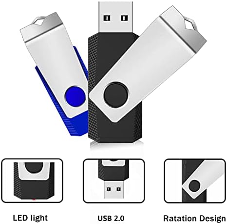 4GB USB 2.0 פלאש כונן 2 חבילה אריזות אגודל קפיצות כונן עט קפיצה מקל זיכרון עם נורת LED ושרכיים לאחסון וגיבוי
