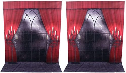 2 PCS תפקידים דפוס דפוס קישוט קיר חלון קיר קיר XCM מצמרר לסטודיו רדוף סטודיו צילום שטיח תפאורה למבוגר מפחיד בית