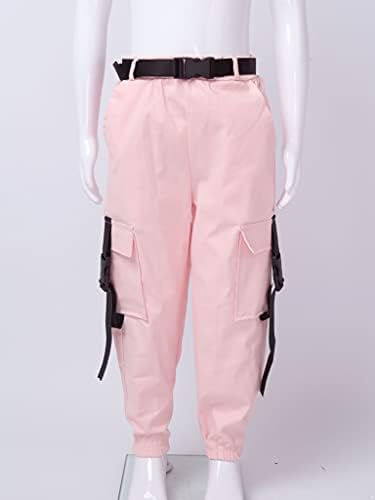 Jowowha בנות גדולות קטנות ומותניים אלסטיים מכנסי טרנינג ג'וג'ר עם מכנסי מטען ספורט אתלטי אביב