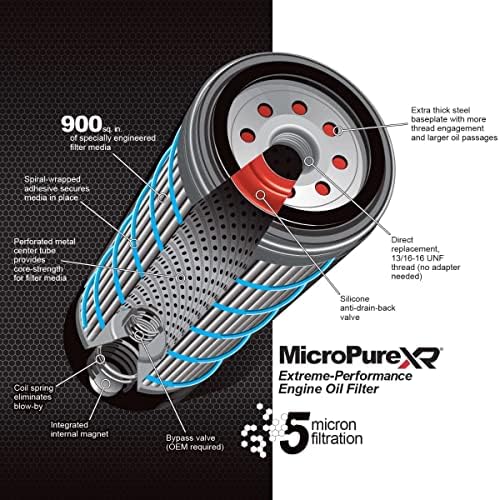 PPE Micropure ביצועים קיצוניים מסנן שמן מנוע 114000555 תואם לשנים 2001-2019 GM 6.6L Duramax
