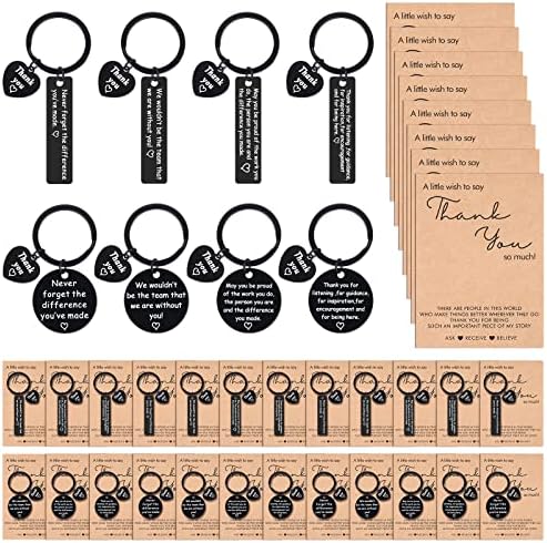 32 יחידות תודה לך מתנות הערכה מחזיק מפתחות לעשות הבדל מחזיק מפתחות עם כרטיס עבור עובד מורה אחות עמית לעבודה