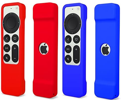 2 מארז מארז מרחוק ל- Apple TV 4K Siri Remote 2021 2022 - Auswaur Silicone Coverive Cover Case תואם ל- Apple TV 4K