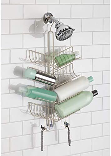 idesign verona מתכת תלויה במקלחת אמבטיה קאדי, שטח נוסף לשמפו, מרכך, סבון, סכיני גילוח, לופאה, מגבות, 24.6 x 10.6 x 3.8 ,