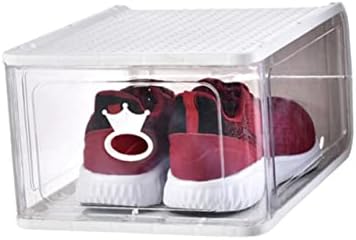 Zerodeko קופסא נעליים צלול 5 יחידות קופסאות Clo הניתנות לערימה תחת נעליים בהיר מיכל אחסון נעליים גודל פלסטיק לבן קטן גודל למארגן