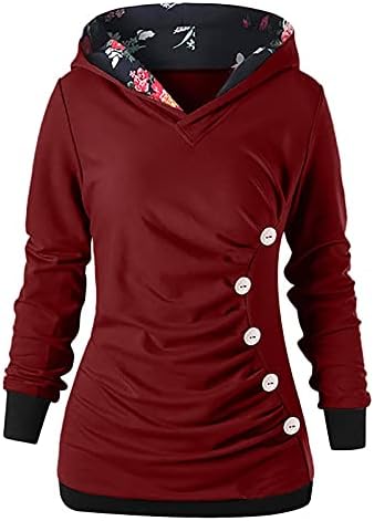 RMXEI מעילי נשים נשים חורפיות סוודר בצבע אחיד סוודר ברדס עם שרוול ארוך שרוול סוודר חולצות חולצות